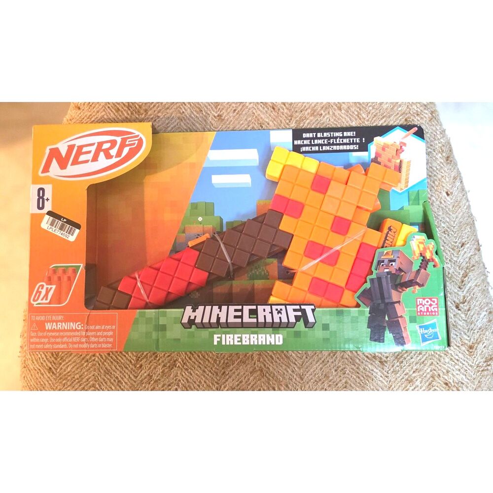 NERF Minecraft Firebrand Dart Blasting Axe (New in Box)